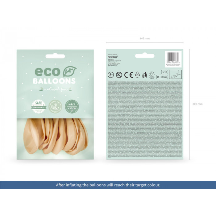 Balony Eco 30cm pastelowe, jasna brzoskwinia (1 op. / 10 szt.)