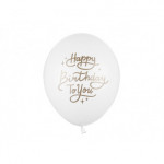 Balony 30 cm, Happy Birthday To You, Pastel Pure White (1 op. / 50 szt.)