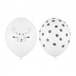 Balony 30 cm, Kotek, Pastel Pure White (1 op. / 50 szt.)