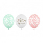 Balony 30 cm, Love you mom, mix (1 op. / 50 szt.)