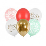 Balony 30 cm, Love you mom, mix (1 op. / 6 szt.)