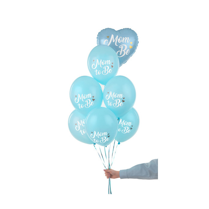 Balony 30 cm, Mom to Be, Pastel Light Blue (1 op. / 6 szt.)