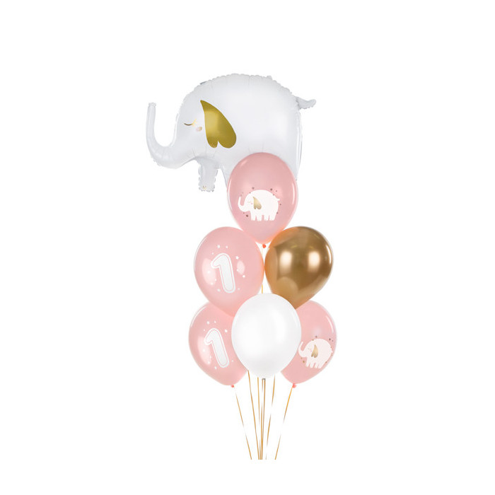 Balony 30 cm, Roczek, Baby pink (1 op. / 6 szt.)