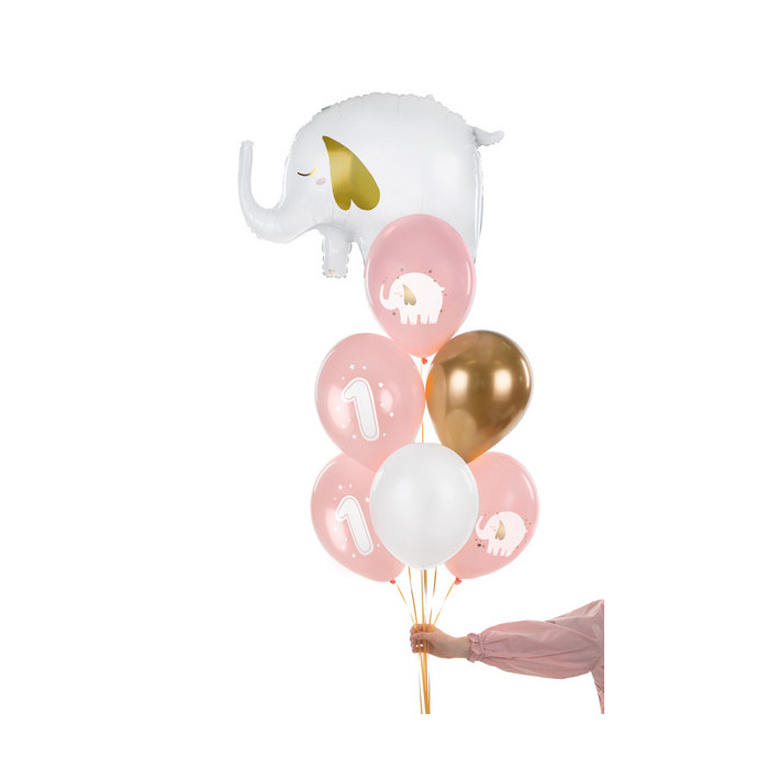 Balony 30 cm, Roczek, Baby pink (1 op. / 6 szt.)