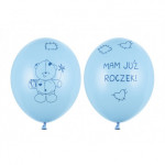 Balony 30cm Miś - mam już..., P. Baby Blue (1 op. / 50 szt.)