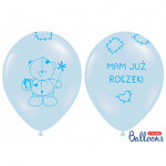 Balony 30cm Miś - mam już..., P. Baby Blue (1 op. / 50 szt.)