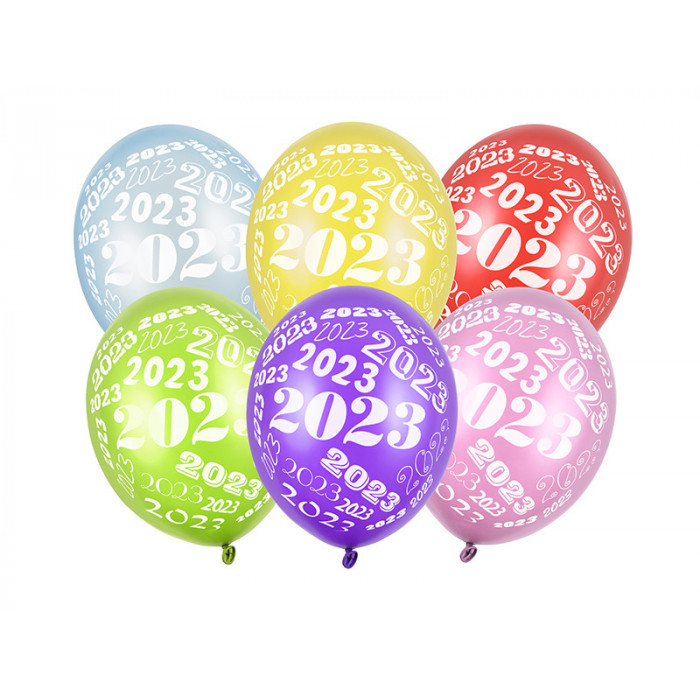 Balony 30cm, 2023, Metallic mix (1 op. / 6 szt.)