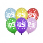 Balony 30cm, 25th Birthday, Metallic Mix (1 op. / 50 szt.)