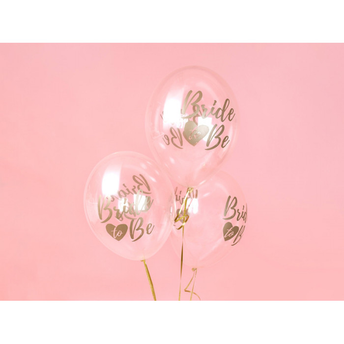 Balony 30cm, Bride to be, Crystal Clear (1 op. / 6 szt.)