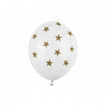 Balony 30cm, Gwiazdki, Pastel Pure White (1 op. / 50 szt.)