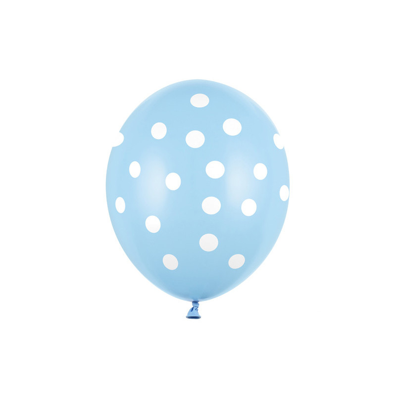 Balony 30cm, Kropki, Pastel Baby Blue (1 op. / 50 szt.)