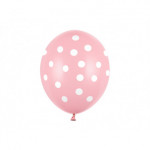 Balony 30cm, Kropki, Pastel Baby Pink (1 op. / 50 szt.)