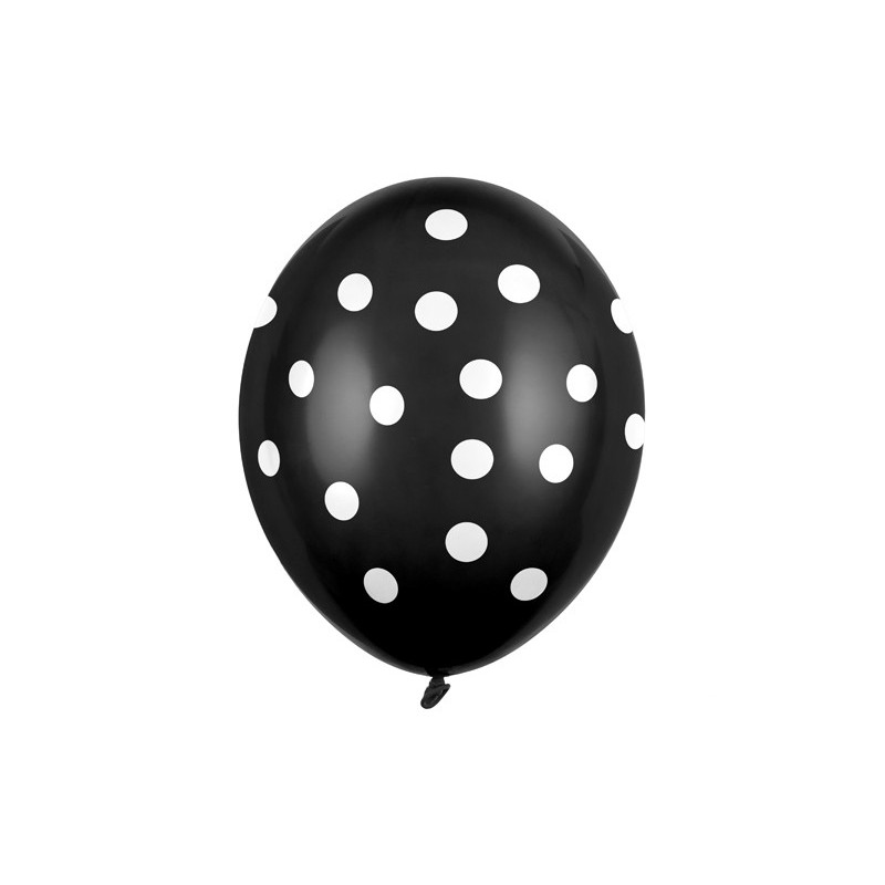 Balony 30cm, Kropki, Pastel Black (1 op. / 50 szt.)