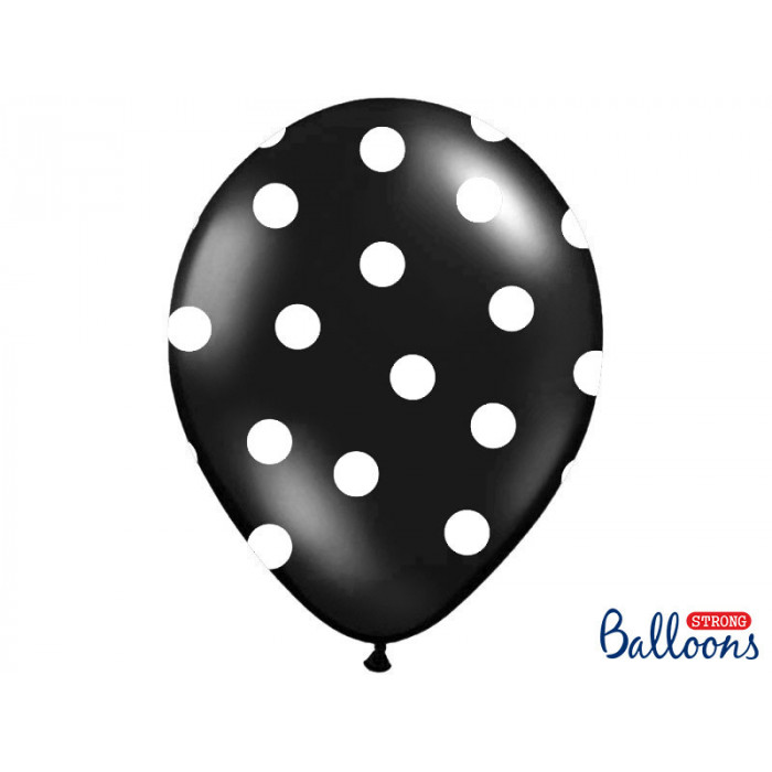 Balony 30cm, Kropki, Pastel Black (1 op. / 50 szt.)