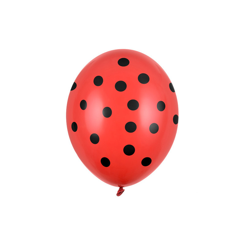 Balony 30cm, Kropki, Pastel Poppy Red (1 op. / 50 szt.)