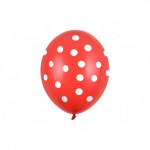 Balony 30cm, Kropki, Pastel Poppy Red (1 op. / 50 szt.)