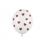 Balony 30cm, Serduszka, Pastel Pure White (1 op. / 50 szt.)